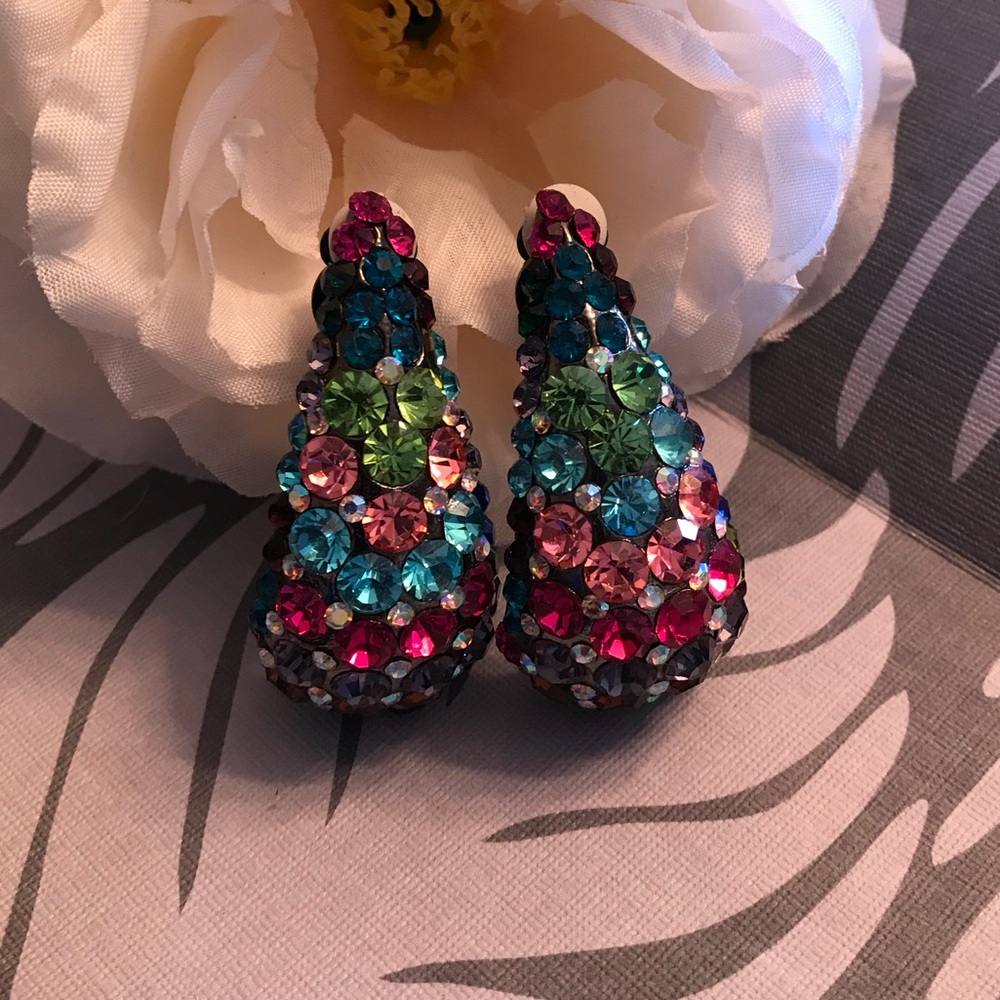 Super sparkly rainbow earrings